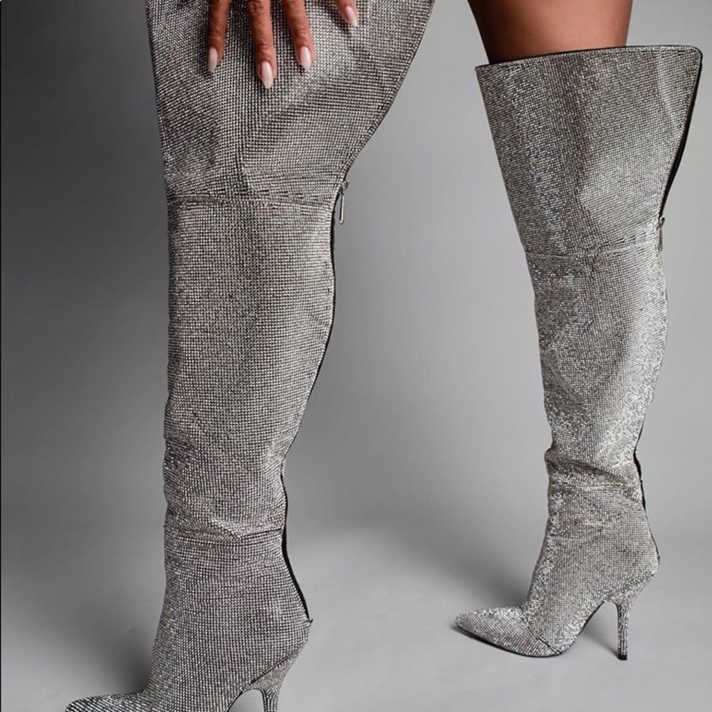 Over the Knee All Rhinestone Boot - Picture 7 of 8